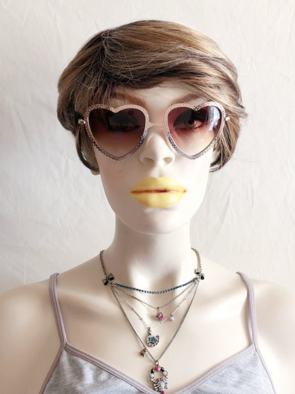 Gold Heart Shape Sunglasses